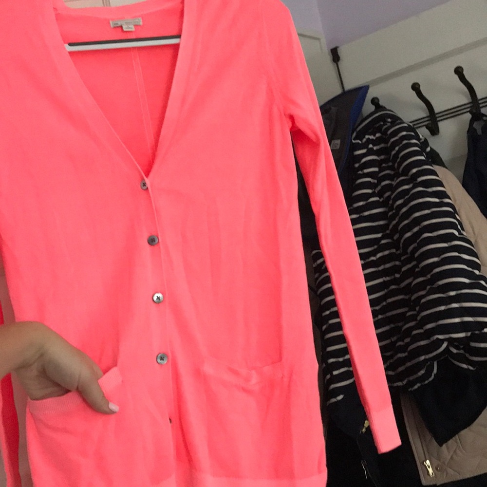 Bright Peach Gap Cardigan